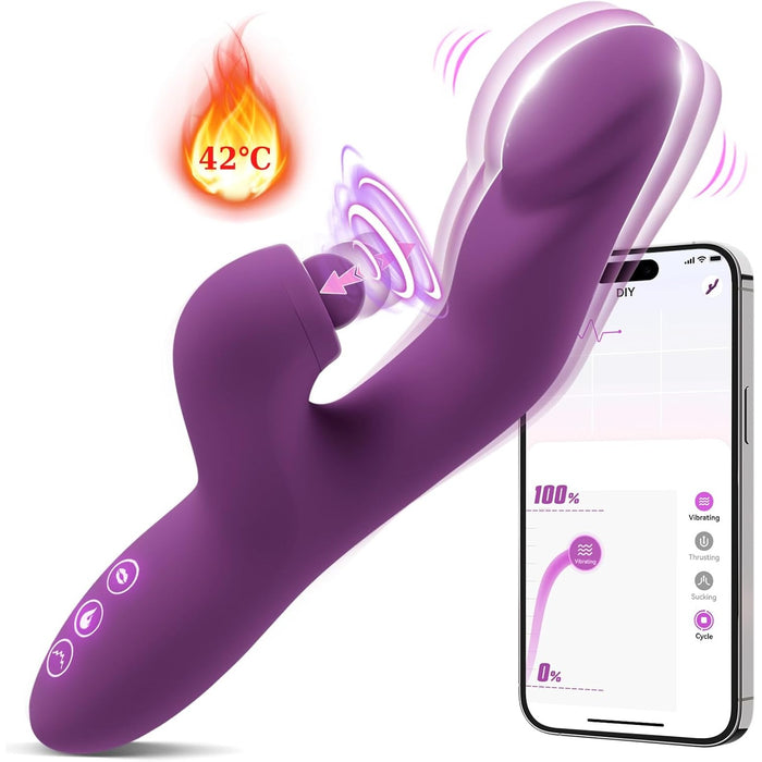 3-в-1 вибратор с 10 режимами вибрации и функцией нагрева для женщин с сильной присоской