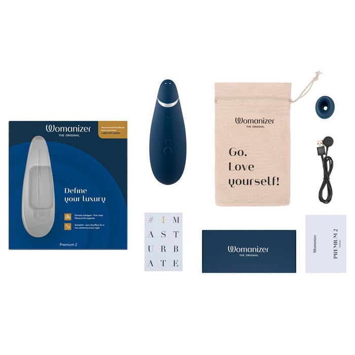 Womanizer Premium 2 zils sieviešu stimulators