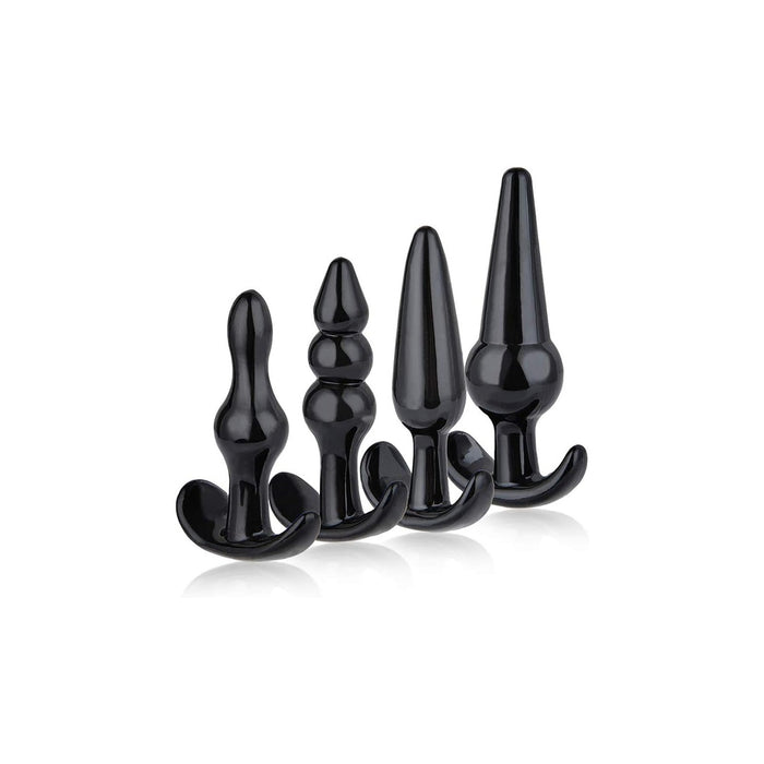 Anālo spraudņu komplekts iesācējiem – četri melni dizaini ērtai lietošanai