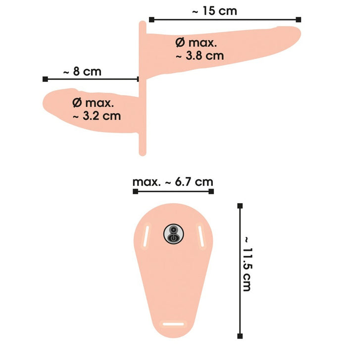 Vibrējoša Double Strap-On vibrējoša dubultā siksna