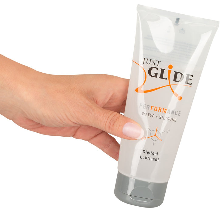 Just Glide Performance – ilgi noturīgs ūdens bāzes lubrikants ar silikonu, piemērots seksa rotaļlietām