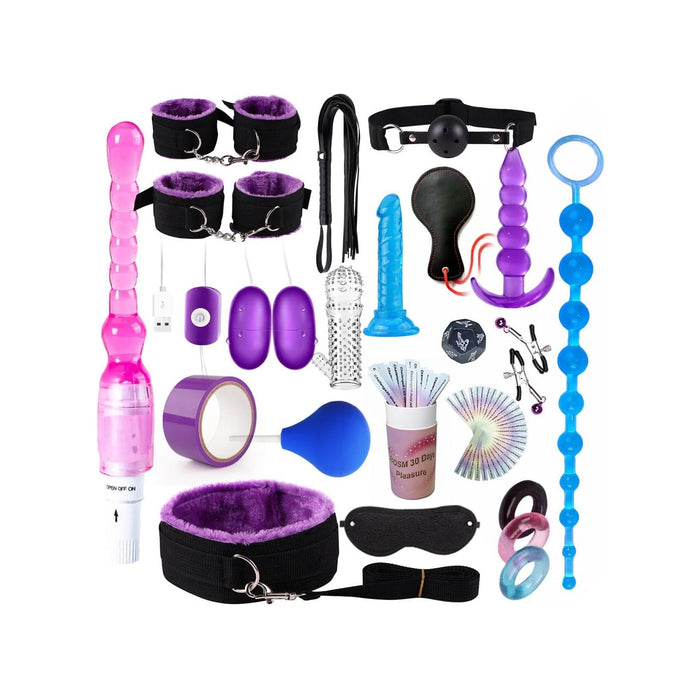 Ekskluzīvs 21 daļu BDSM komplekts – pievienojiet aizraujošumu savām nakts stundām