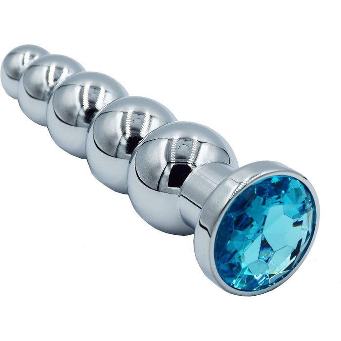 Металлическая анальная пробка из нержавеющей стали с 5 шариками с сильной присоской