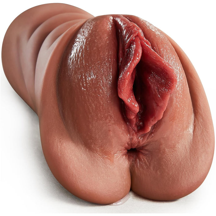 Реалистичный 2-в-1 мастурбатор с 5D клитором и двумя каналами для мужчин, с сильной присоской