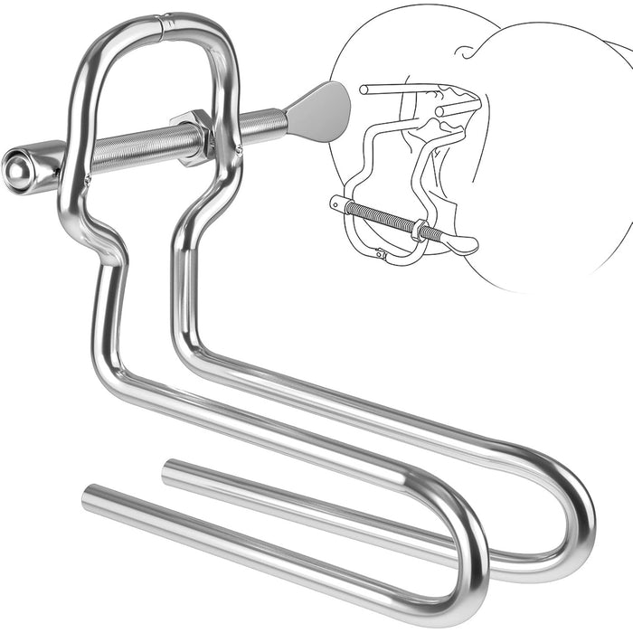 Металлический Регулируемый Вагинальный и Анальный Дилататор с Сильной Присоской
