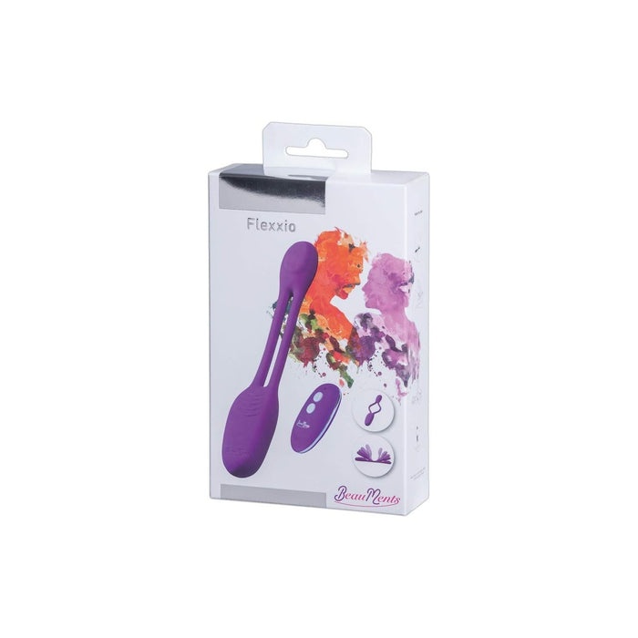 Flexxio pāru vibratoru lila krāsā no ādas draudzīgām materiāliem