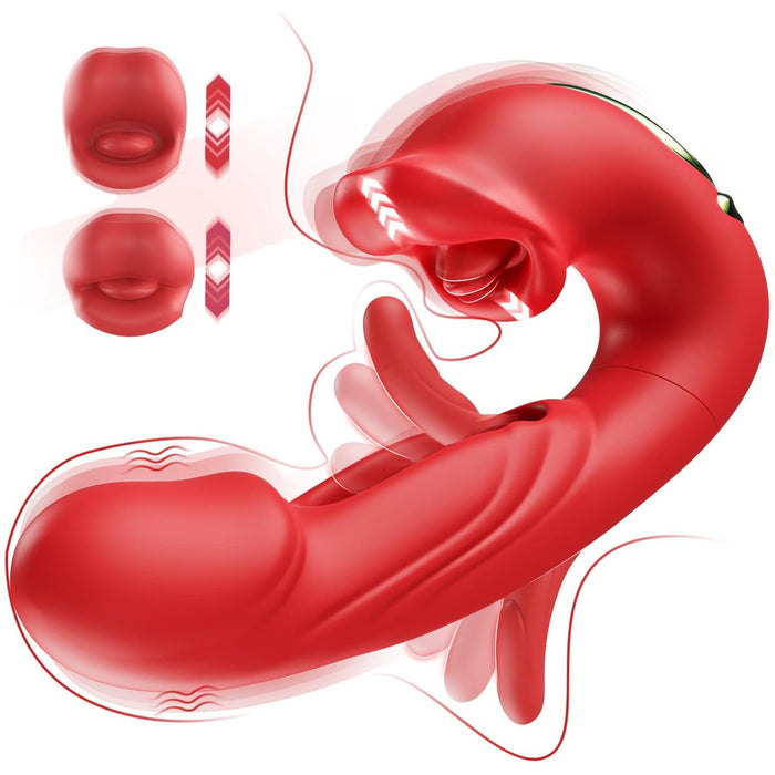 3-in-1 dildo vibrators sievietēm ar G punkta un klitora stimulāciju, 10 vibrācijas un ritmi