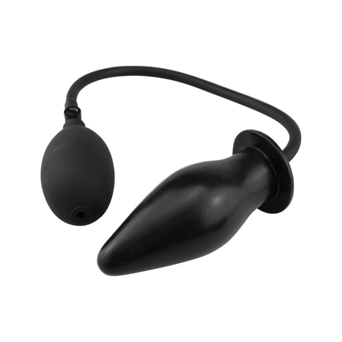 Надувная анальная пробка с вибрацией и помпой с сильной присоской