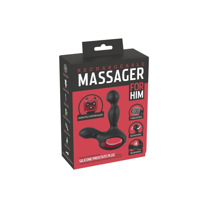 Prostatas masāžas ierīce ar 10 vibrācijas režīmiem un rotācijas funkciju melna