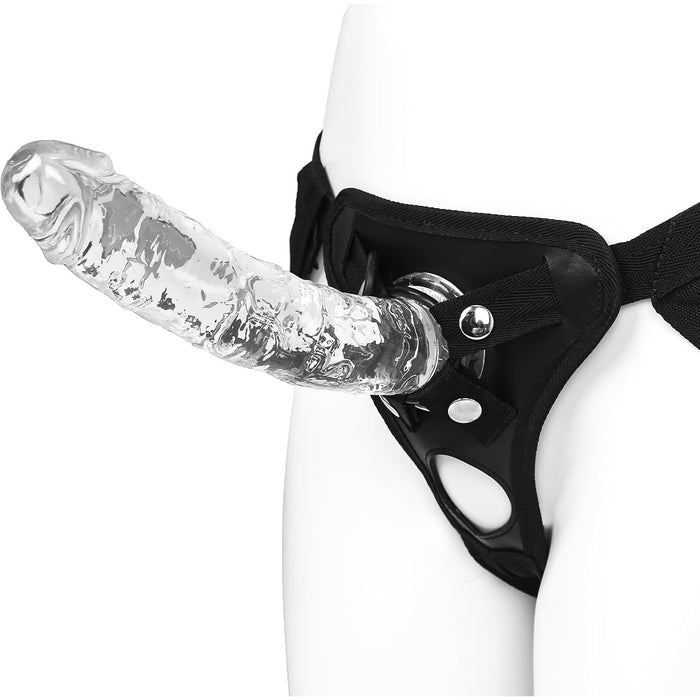 Регулируемый прозрачный TPE страпон с сильной присоской для женщин