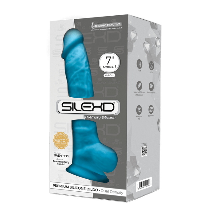 SILEXD Model 1 zils silikona dzimumlocekļa simulators 7 collas