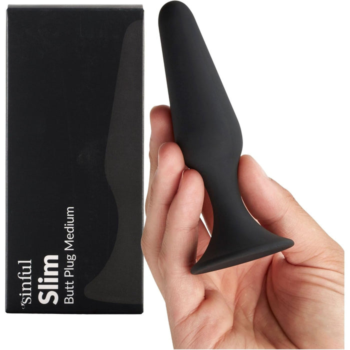 Силиконовая Slim Анальная Пробка Medium с сильной присоской для комфорта