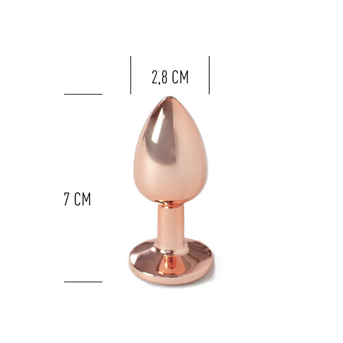 ROSE GOLD metalo analinis kaištis pradedantiesiems – lengvai įvedamas su švelnia paviršiaus tekstūra