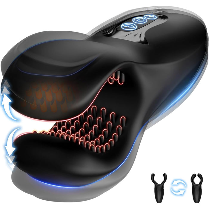 Регулируемый U-образный силиконовый массажер для пениса с 10 вибрациями и 10 режимами укуса
