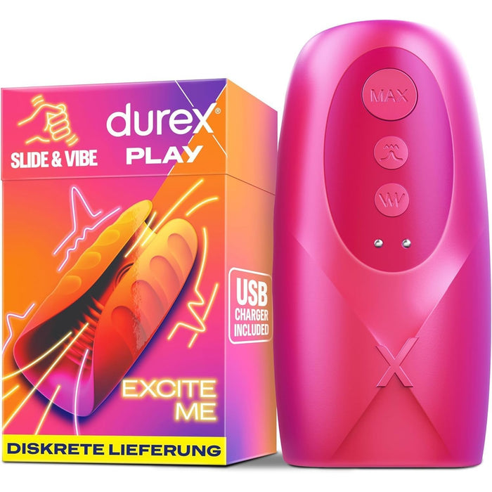 Мастурбатор Durex Slide & Vibe с сильной присоской, 3 режимами лизания и 7 вибрации