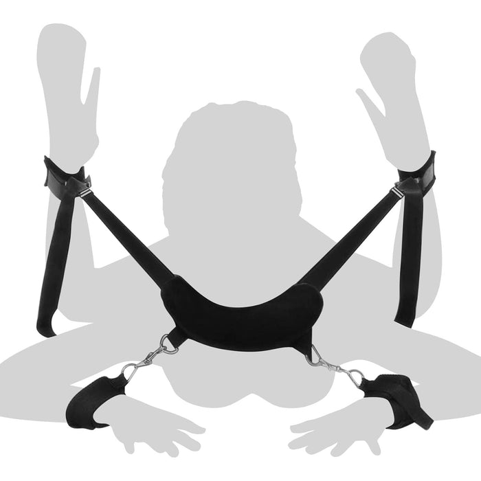 BDSM ierobežojumu komplekts pāriem ar ērtām roku un potīšu aprocēm