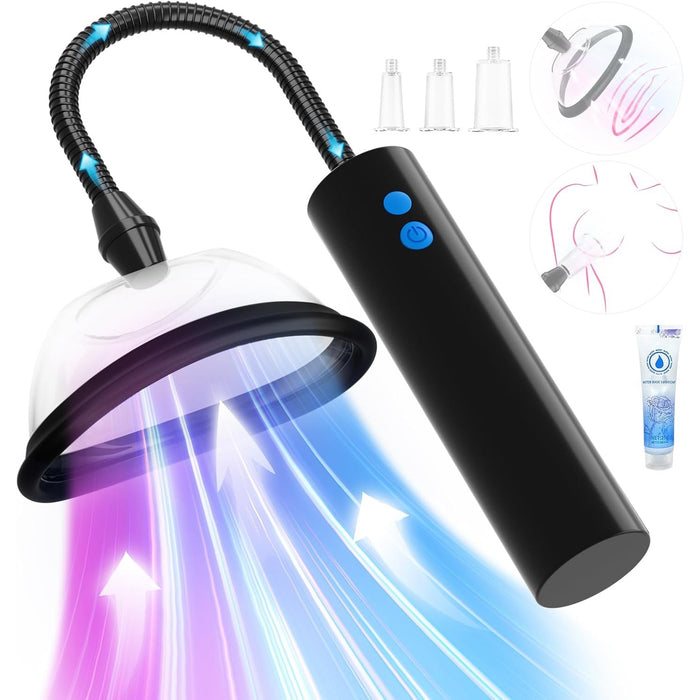 Электрическая вакуумная помпа для женщин с сильной присоской и тремя режимами