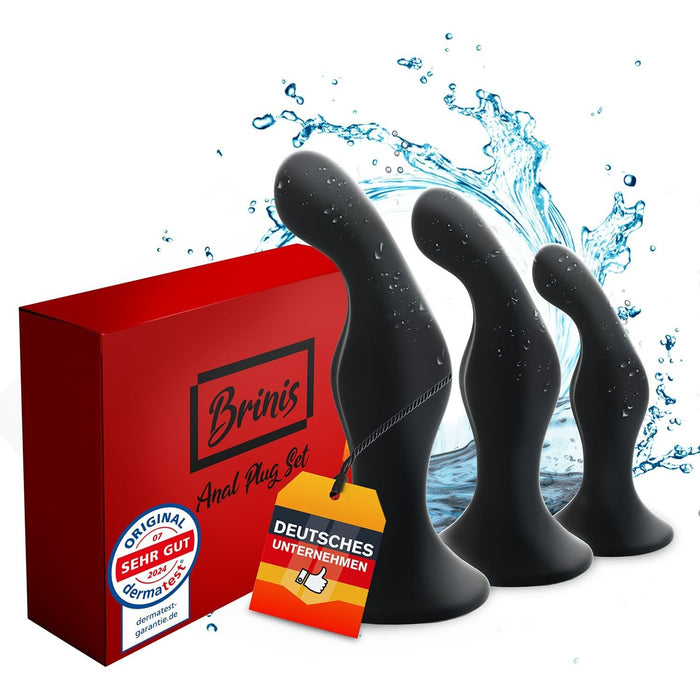 Набор из 3 силованных анальных пробок из силикона с сильной присоской