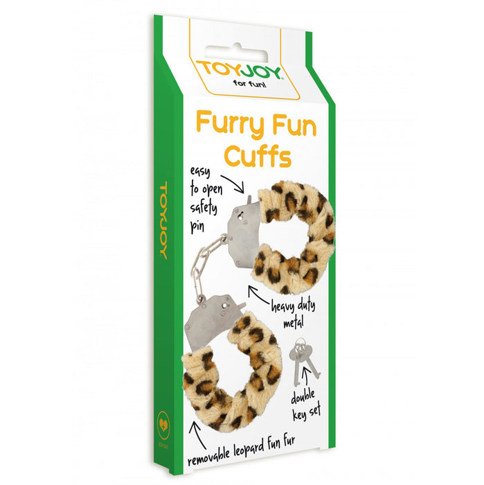 Furry Fun Cuffs leoparda pūkainas aproces
