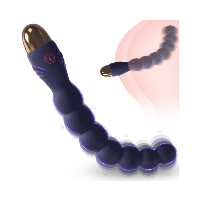 Анальная пробка с 7 шариками и 10 режимами вибрации с сильной присоской