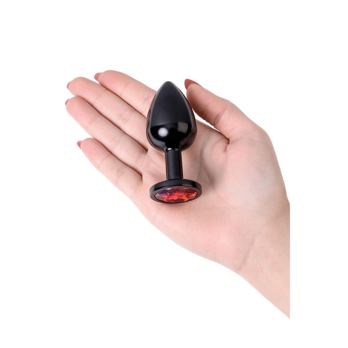 Juodas analinis kaištis Metal by TOYFA su rubino spalvos akmenuku, 8,2 cm