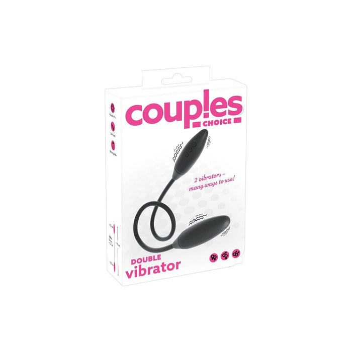 Melns dubultais silikona vibrators pāriem, 65 cm