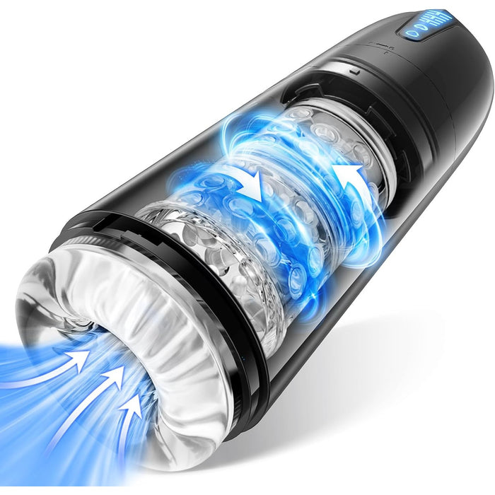 Электрический мастурбатор для мужчин с 7 режимами всасывания и вращения, с сильной присоской