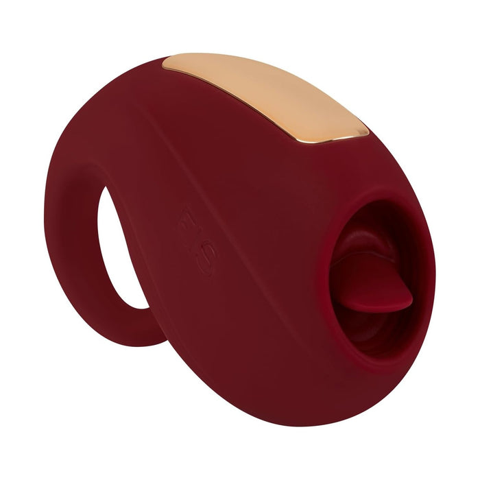 Вибратор из силикона с вращающимся язычком, 9,6 см, водонепроницаемый IPX7, с сильной присоской