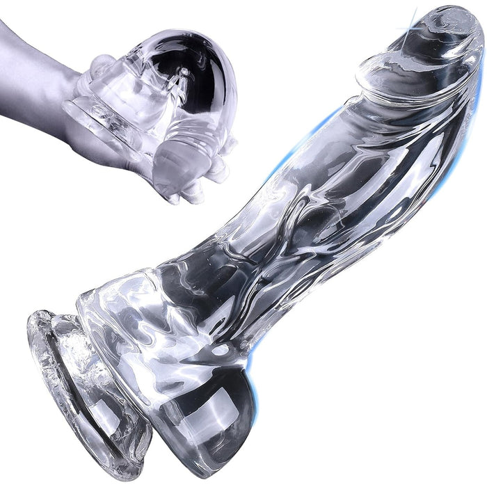 Реалистичный XXL дилдо с сильной присоской и изогнутым дизайном