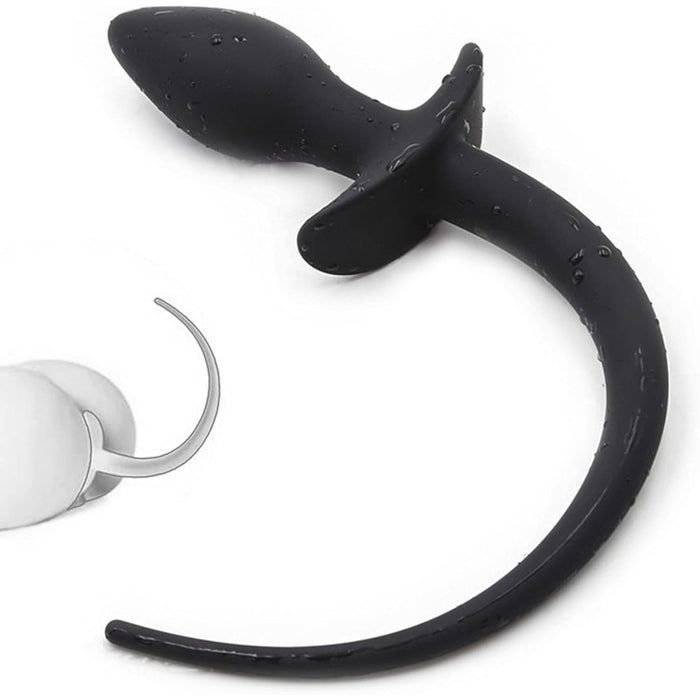 Silikona anālais spraudnis ar suņa asti - 27,4 cm garš