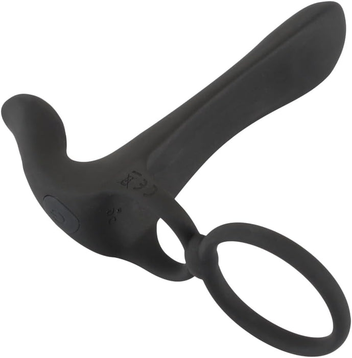 Melns pāru vibrators ar ūdensizturību un universālu izmēru