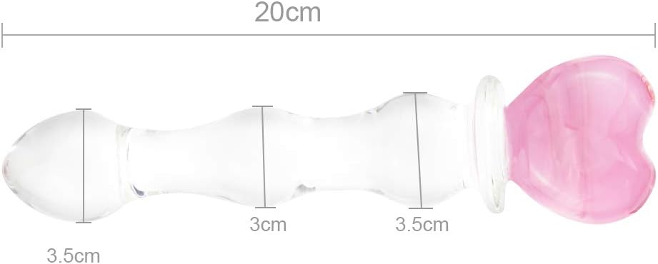 Стеклянная Анальная Игрушка с Розовым Сердцем с сильной присоской для Мужчин и Женщин