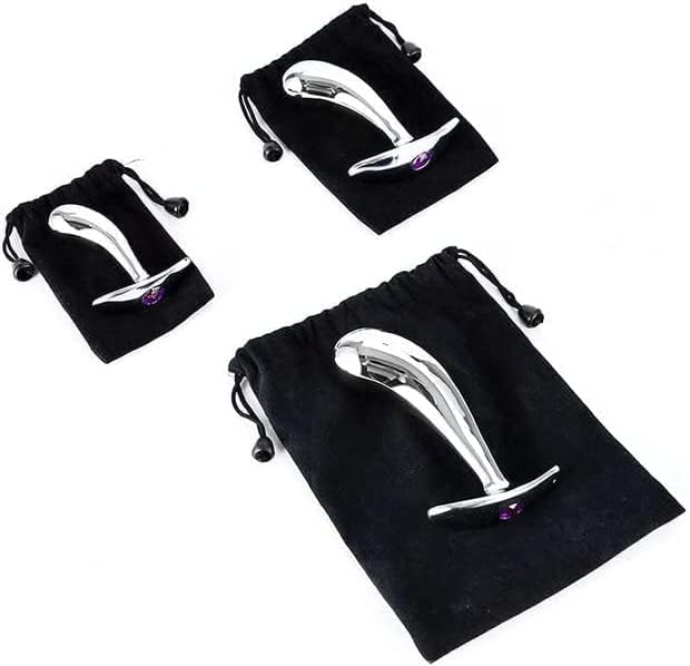 Набор из 3 металлических анальных плагов с сильной присоской для новичков и опытных