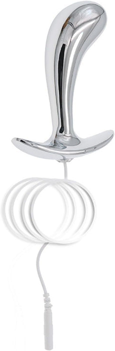 Elektriska Nerūsējošā Tērauda Anālais Plug ar 3 Izmēriem, Sudraba L