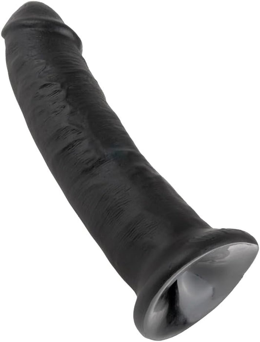 King Cock 22,9 cm melns reālistisks dildo ar spēcīgu piesūcekni