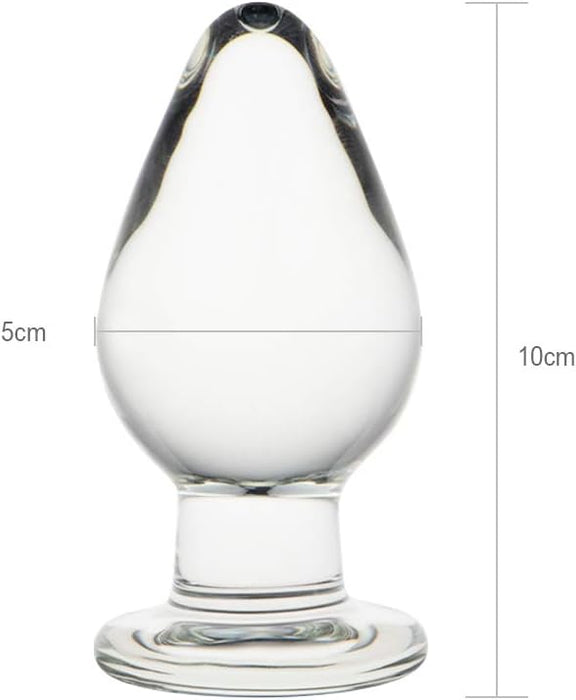 Стеклянная анальная пробка с конической формой и сильной присоской