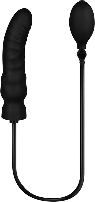 Натуральный надутый дилдо 19 см с сильной присоской, кнопкой спуска и ручным насосом