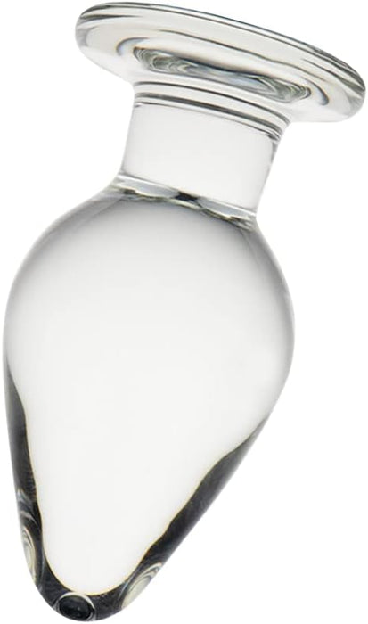 Стеклянная анальная пробка с конической формой и сильной присоской