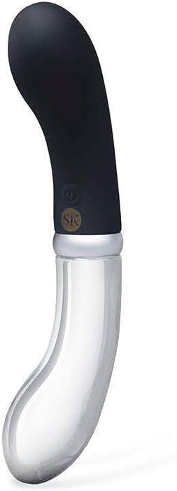 Elegants 17,5 cm stikla G formas vibrators ar 10 vibrācijas režīmiem