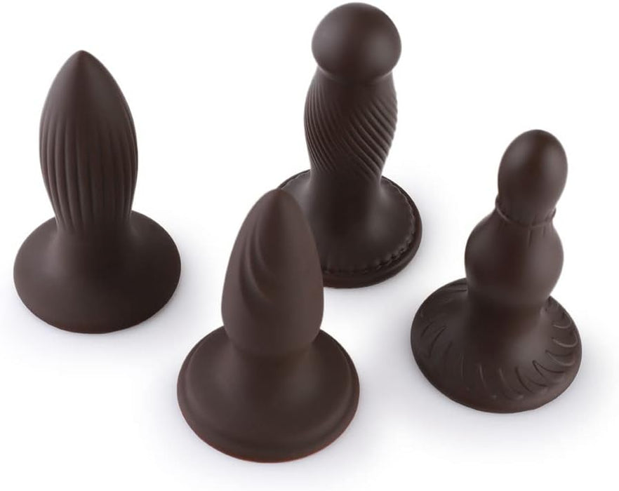 Набор анальных фаллоимитаторов из силикона с 4 размерами и сильной присоской