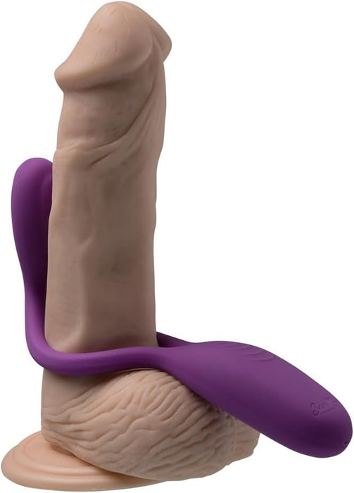 Flexxio pāru vibratoru lila krāsā no ādas draudzīgām materiāliem