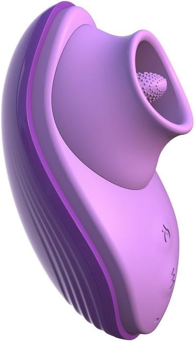 Вибратор с язычком и функцией тепла из ультра-гигиеничного силикона с сильной присоской