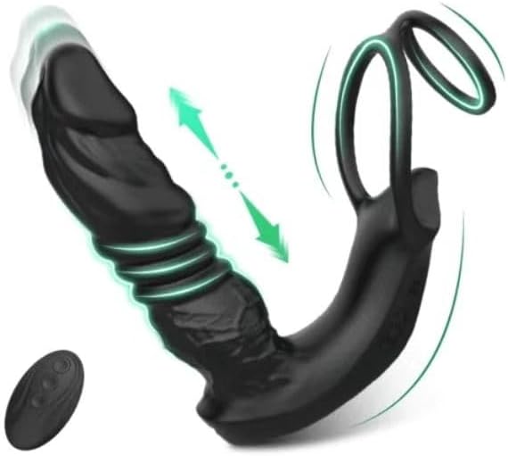 Prostatas masāžas ierīce vīriešiem ar APP vadību un dubulto silikona gredzenu