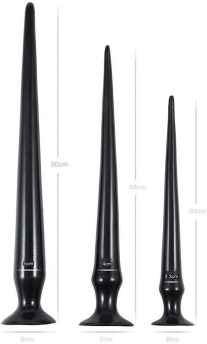 Мягкий силиконовый анальный плаг с сильной присоской, длина 42 см