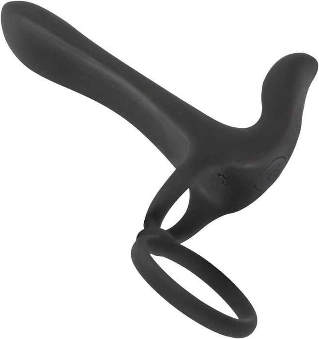 Melns pāru vibrators ar ūdensizturību un universālu izmēru