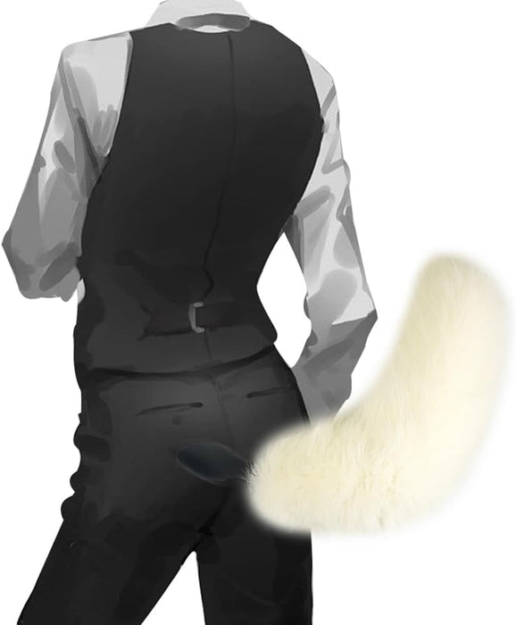 Силиконовый анальный плаг с фухсшванцем и вибрацией с сильной присоской