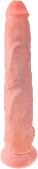 Realistisks King Cock Number 1 Dildo ar Testikuliem, 37 cm, Ādas Krāsa