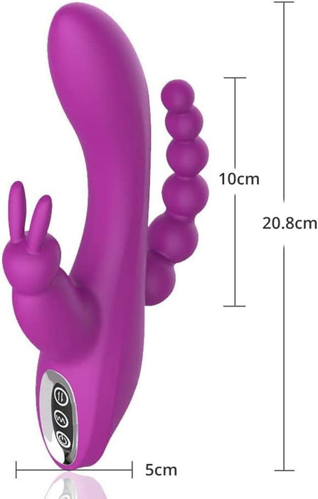 3 vienā Rabbit Vibrators ar 7 Vibrāciju Režīmiem un Uzlādi