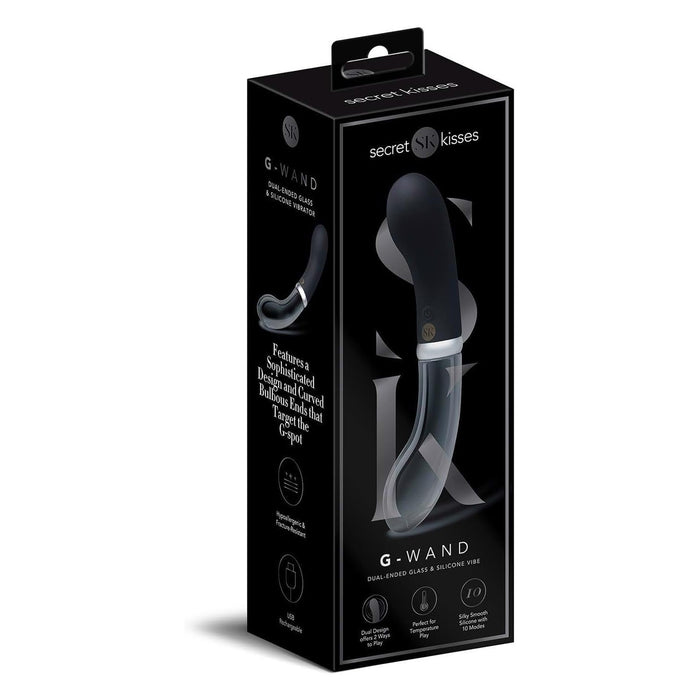 Elegants 17,5 cm stikla G formas vibrators ar 10 vibrācijas režīmiem