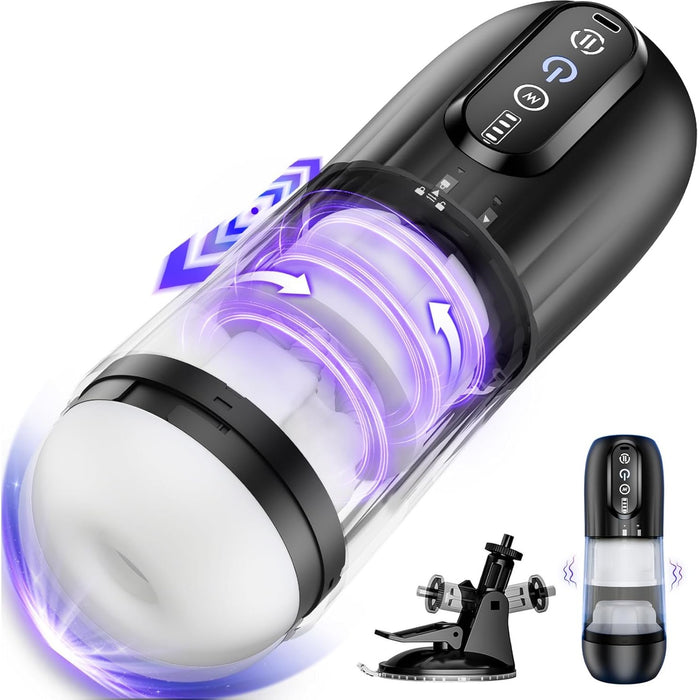 Электрический мужской мастурбатор с сильной присоской, телескопом и вибрацией